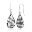 Sterling Silver Teardrop Milgrain Drop Earrings Online Hot Sale