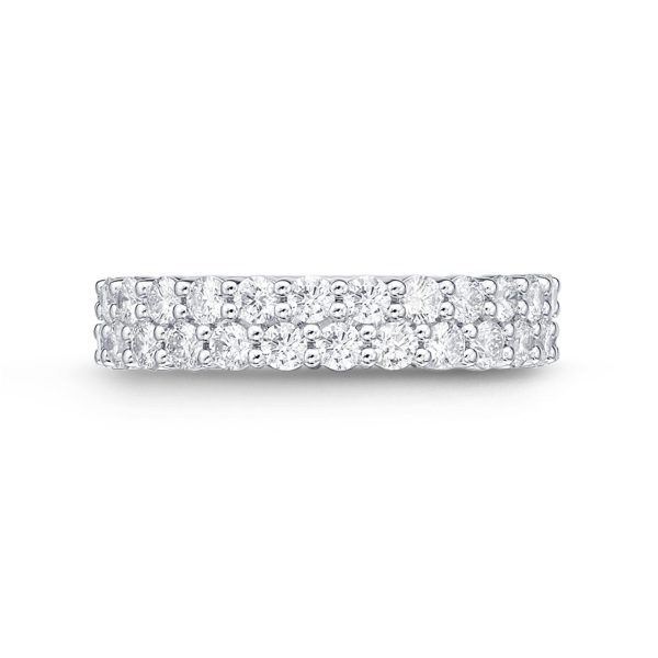 Memoire 18ct White Gold 1 Carat Diamond Paramount Half Round Eternity Ring 4.5mm Hot on Sale