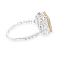 Sterling Silver Yellow And White Zirconia Emerald Cut Ring Supply