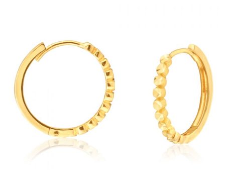 9CT Gold Hoop Patterned Earrings Online Sale