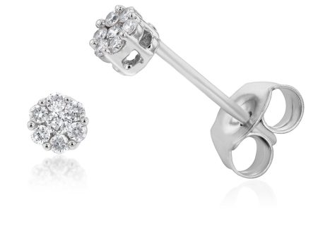 Luminesce Lab Grown 1 10 Carat Diamond Stud Earrings in Sterling Silver For Sale