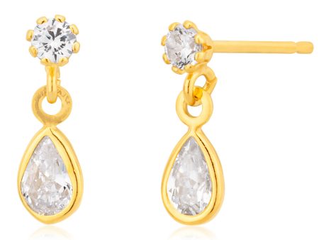 9ct Gold Filled Cubic Zirconia Drop Stud Earrings Online