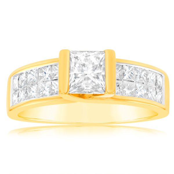 18ct Yellow Gold  Princess Celia  Ring With 2 Carats Of Diamonds For Discount