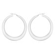 Sterling Silver Rhodium Plated 50mm Graduated Creole Earrings Supply