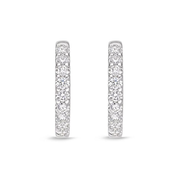 Memoire 18ct White Gold 1 4 Carat Diamond Huggies 12x12mm Sale