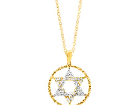 14ct Yellow Gold DiamondStar of David Pendant With 72 Diamonds Online Sale