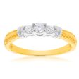 10ct Yellow Gold 1 4 Carat Diamond Trilogy Ring Supply