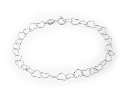 Sterling Silver Multi Heart Intertwined Bracelet For Cheap