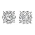 9ct White Gold 1 2 Carat Diamond Cluster Stud Earrings Discount