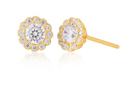 9ct Yellow Gold Zirconia Round 6mm Studs Online