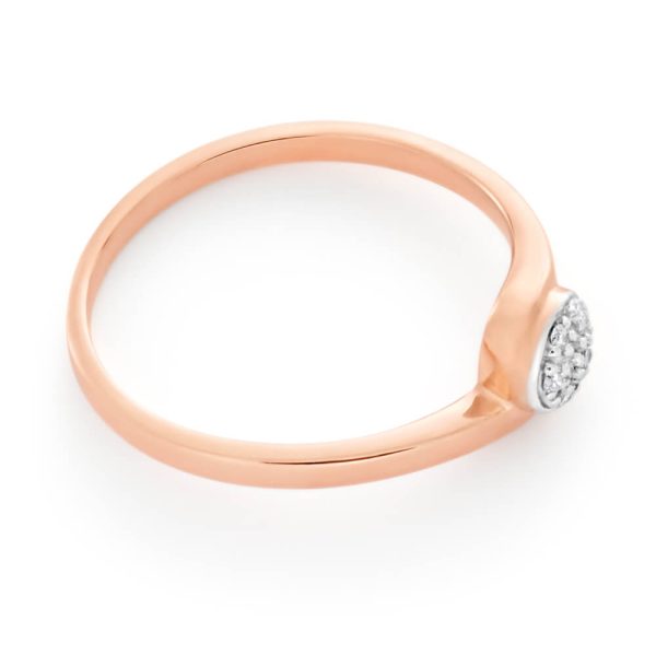 9ct Rose Gold Ring With 0.05 Carats Of Diamonds Discount