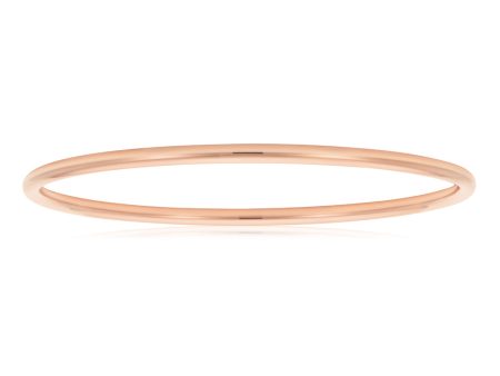 9ct 4mm x 65mm Rose Gold Silver Filled Plain Golf Bangle Online now