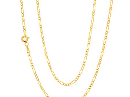 9ct Yellow Gold 3:1 Figaro 45cm Chain 50Gauge Online Hot Sale