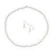 Sterling Silver White Freshwater Pearl Chain & Earring Boxed Set Online Sale