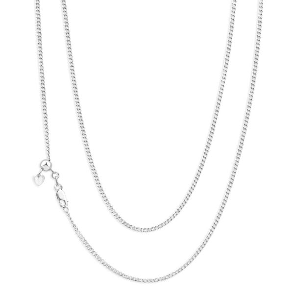 9ct Radiant White Gold Silver Filled Curb Chain Online Hot Sale