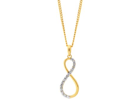 9ct Yellow Gold Zirconia Infinity Pendant Supply