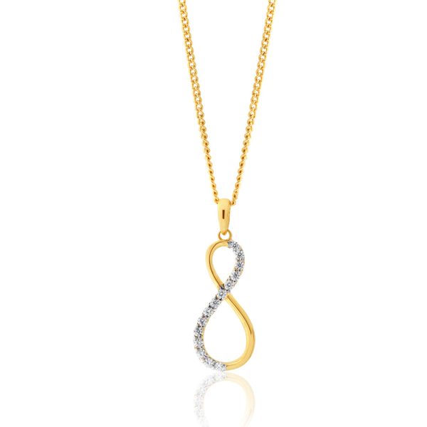 9ct Yellow Gold Zirconia Infinity Pendant Supply