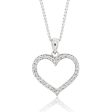 Sterling Silver Rhodium Plated Cubic Zirconia Open Heart Pendant Supply