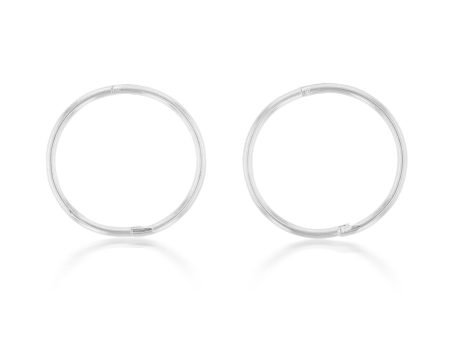 Sterling Silver Plain 16mm Sleeper Earrings For Cheap