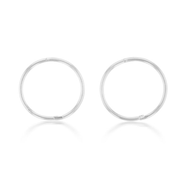 Sterling Silver Plain 16mm Sleeper Earrings For Cheap