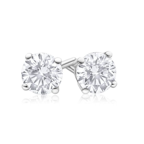 18ct White Gold 3 4 Carat Diamond Stud Earrings Online now