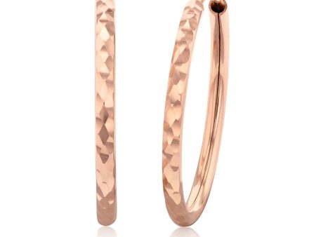 9ct Silverfilled Rose Gold Diamond Cut 20mm Sleeper Earrings Online