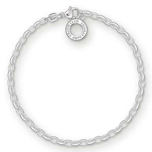 Sterling Silver Thomas Sabo Charm Club Fine Belcher Bracelet 17cm Online now