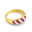 9ct Charming Yellow Gold Diamond + Natural Ruby Ring Sale