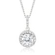 Sterling Silver Rhodium Plated Cubic Zirconia Round Pendant Online