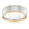 9ct Two Tone Gold 6mm Ring. Size U Online now