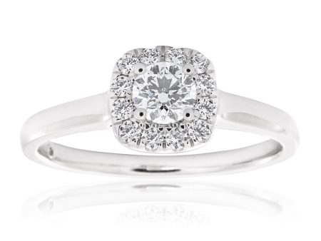 Flawless 18ct White Gold Ring with 1 2 carat Diamond Online