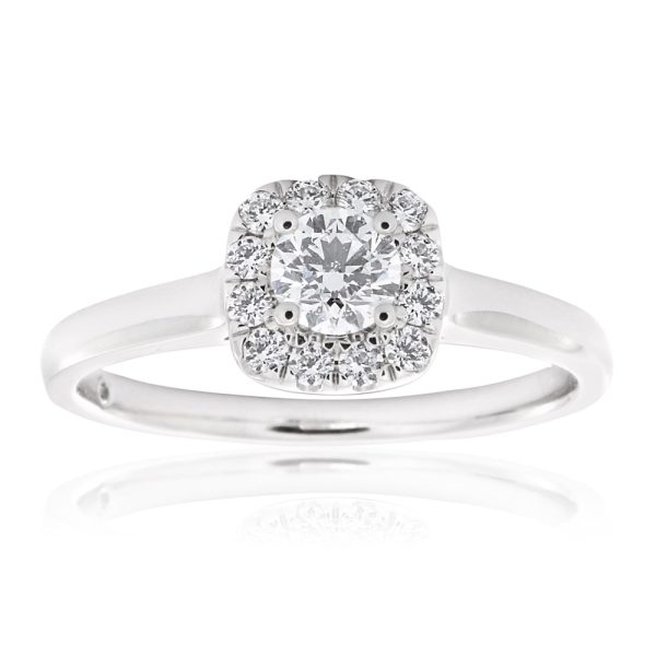 Flawless 18ct White Gold Ring with 1 2 carat Diamond Online