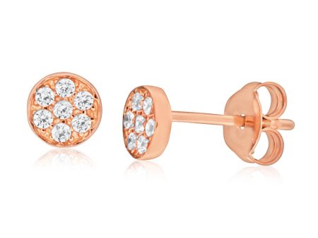 9ct Rose Gold Silver Filled Cubic Zirconia Round 5.5mm Stud Earrings Cheap