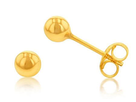 9ct Yellow Gold 4mm Ball Stud Earrings Online