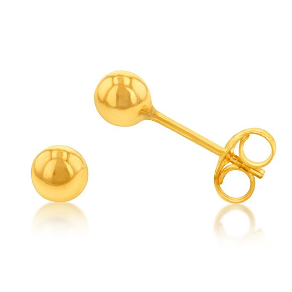 9ct Yellow Gold 4mm Ball Stud Earrings Online