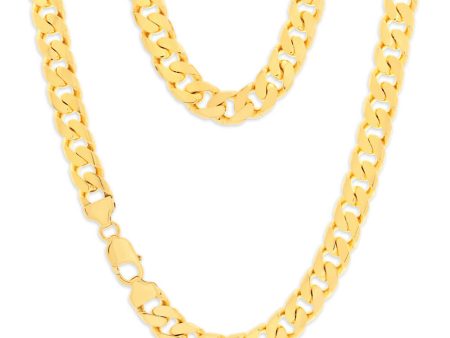 9ct Yellow Solid Gold 350 Gauge 55cm Curb Chain Discount