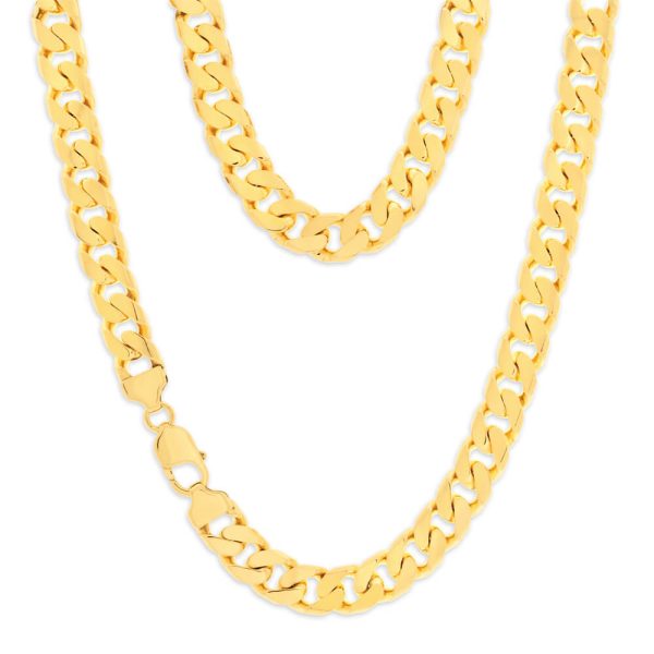 9ct Yellow Solid Gold 350 Gauge 55cm Curb Chain Discount