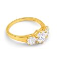 9ct Charming Yellow Gold Cubic Zirconia Trio Ring For Sale