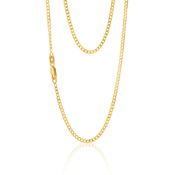 9ct Yellow Solid Gold 45cm Curb Chain Online Sale