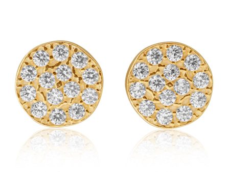 9ct Gold Silverfilled Cubic Zirconia Round Stud Earrings Online Sale