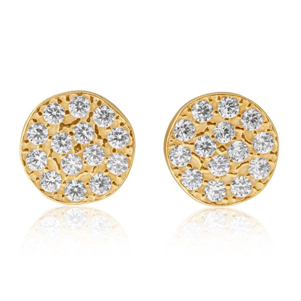 9ct Gold Silverfilled Cubic Zirconia Round Stud Earrings Online Sale