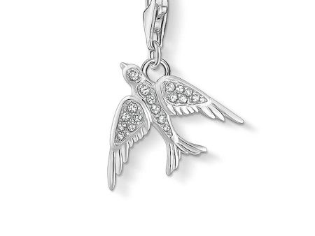 Sterling Silver Thomas Sabo Charm Club Zirconia Swallow Charm Fashion