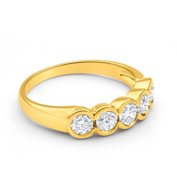 18ct Yellow Gold Ring With 1 Carat Of Bezel Set Diamonds Online Hot Sale