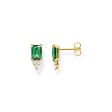 Thomas Sabo Gold Plated Sterling Silver Magic Stone Green Stud Earrings Online