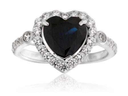 Sterling Silver Zirconia Heart Ring Hot on Sale