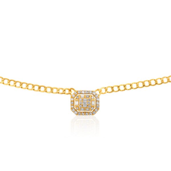 14ct Yellow Gold 1 2 Carat Diamond On 40cm Chain Supply