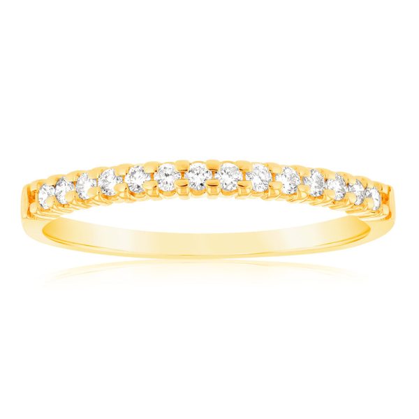 18ct Yellow Gold Ring With 0.15 Carats Of Diamonds Fashion