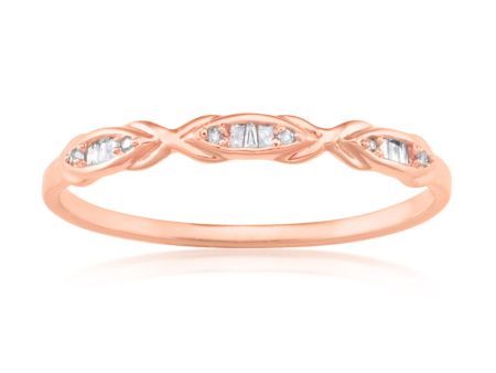 9ct Rose Gold Eternity Ring with 15 Diamonds For Discount