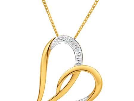 9ct Radiant Yellow Gold Diamond Pendant With Chain Sale