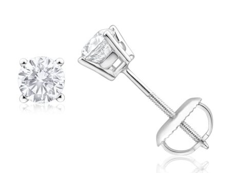 18ct White Gold Stud Earrings With 0.75 Carats Of Diamonds Hot on Sale